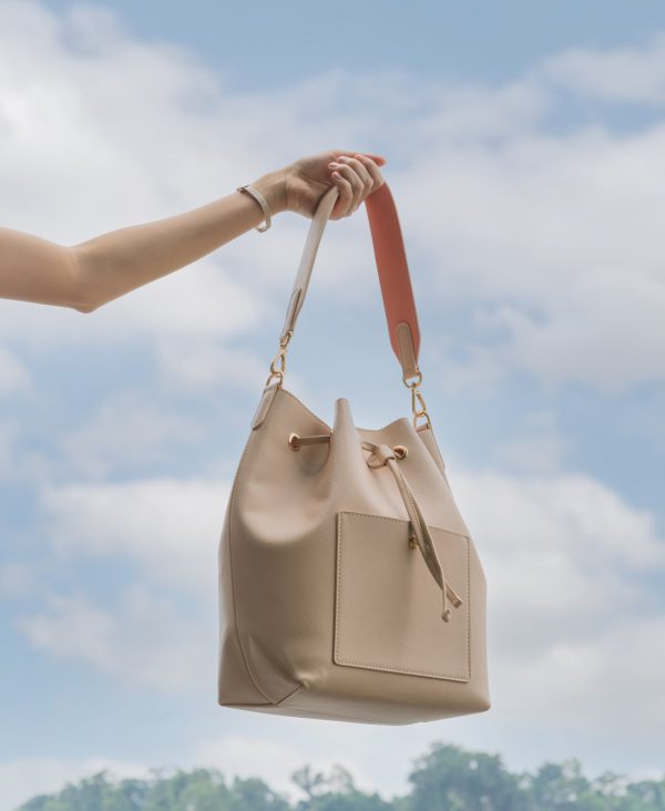 Cream Bucket Bag - Copperdot Leather Goods
