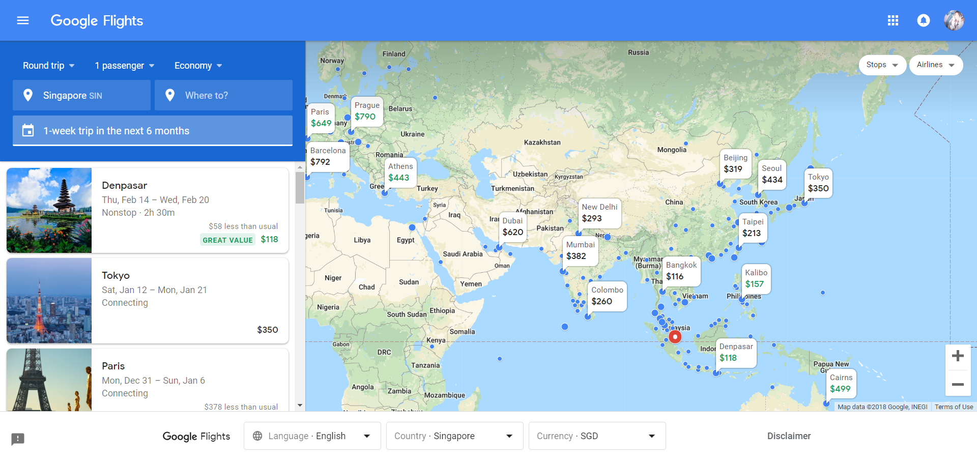 Google Flights Singapore Lets You Search, Compare, And Track Flights