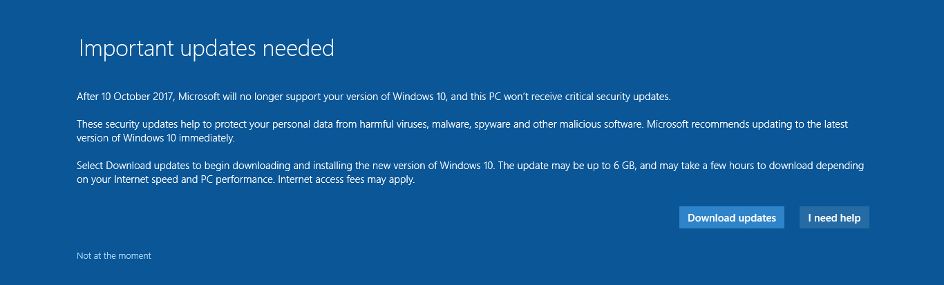 Microsoft update Health. Thank you for Running Microsoft Windows 98.