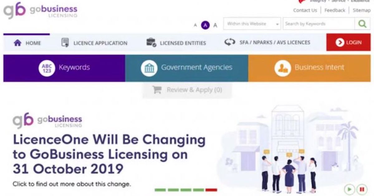 gobusiness licensing portal singapore