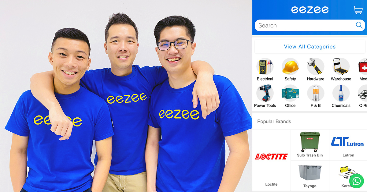 B2B procurement platform Eezee.sg founders Jasper Yap, Logan Tan and Terence Goh