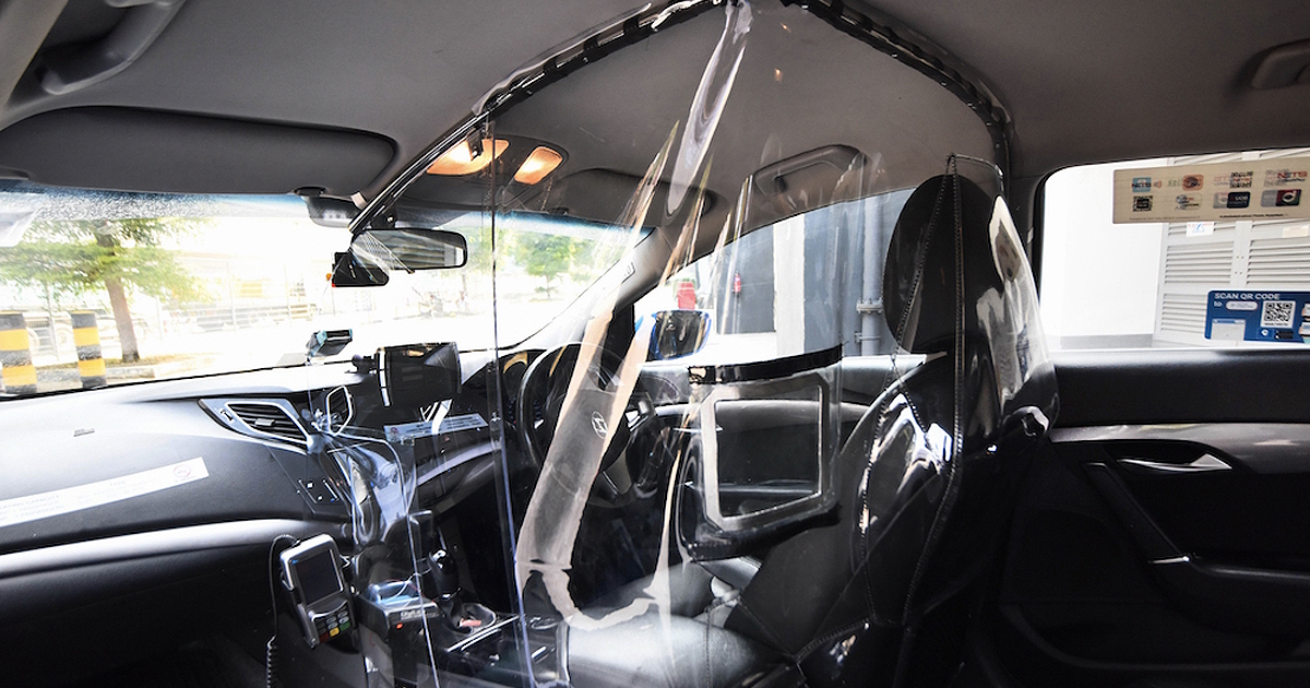 ComfortDelGro taxi drivers plastic shield