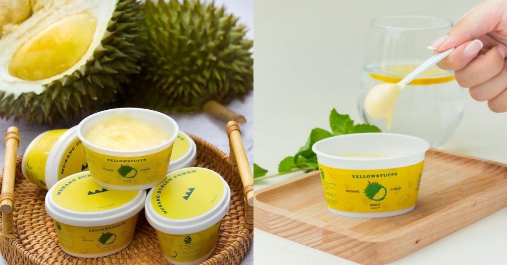 yellowstuffs: Musang King durian puree in tubs delivery in Klang Valley