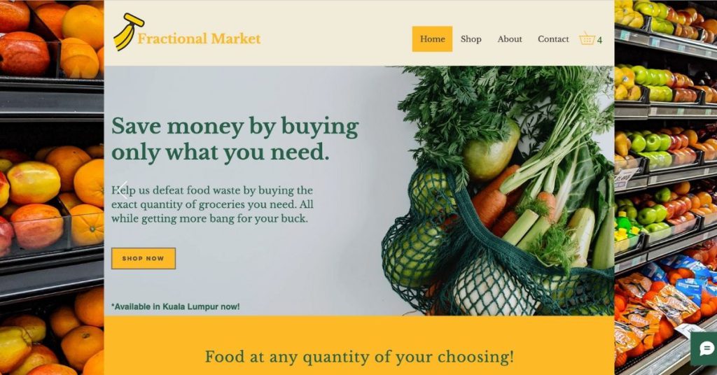 Fractional Market: Online grocery delivery for exact ingredient portions