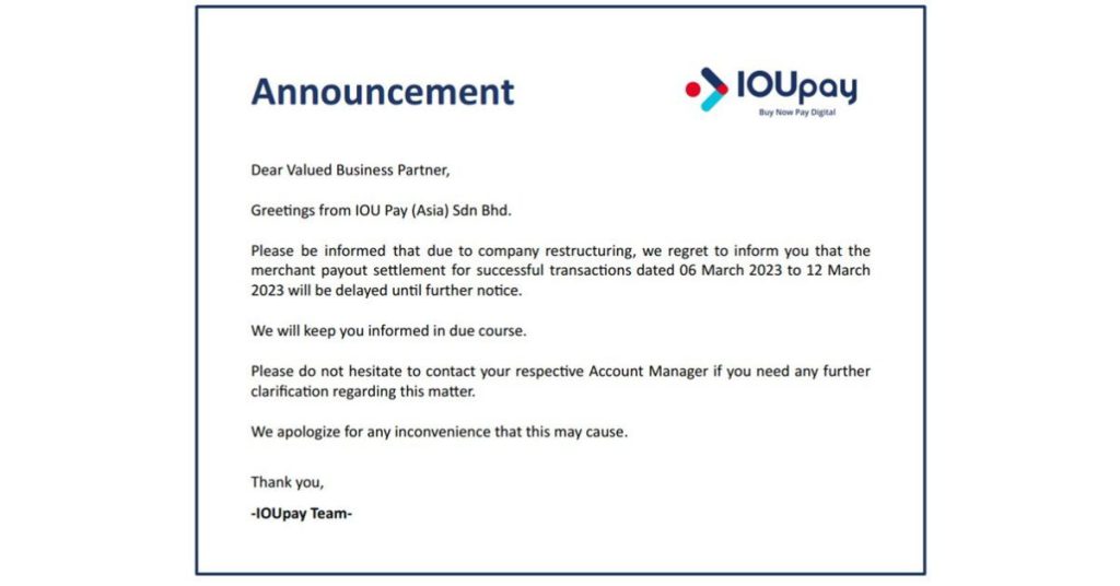 IOUpay diduga memecat manajemen, mantan CFO diduga melakukan penipuan
