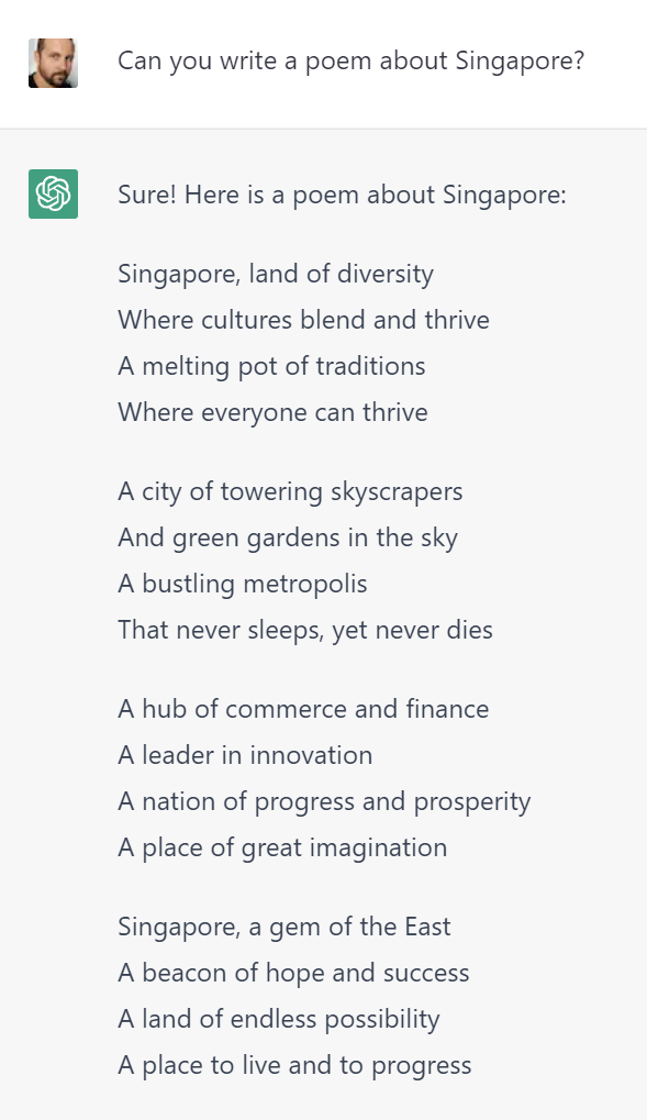 singapurski wiersz chatgpt
