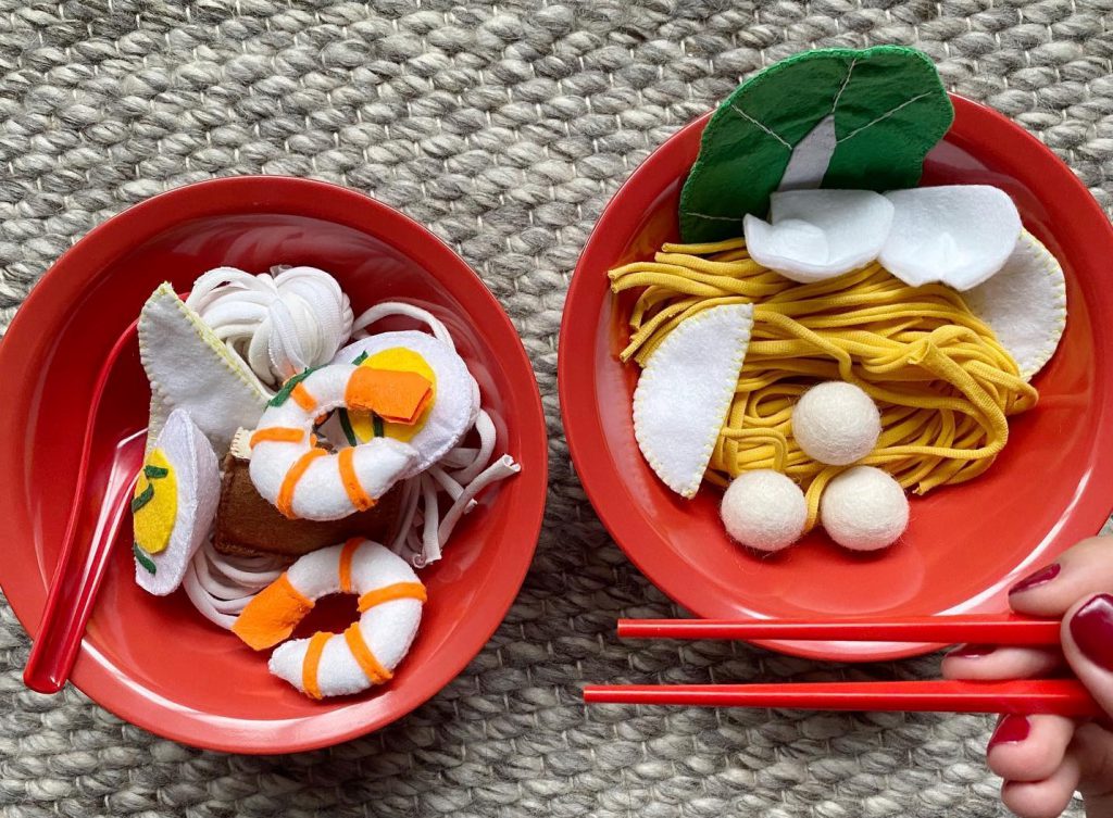 Felt toy fishball noodle sold by Heartfelt Makan