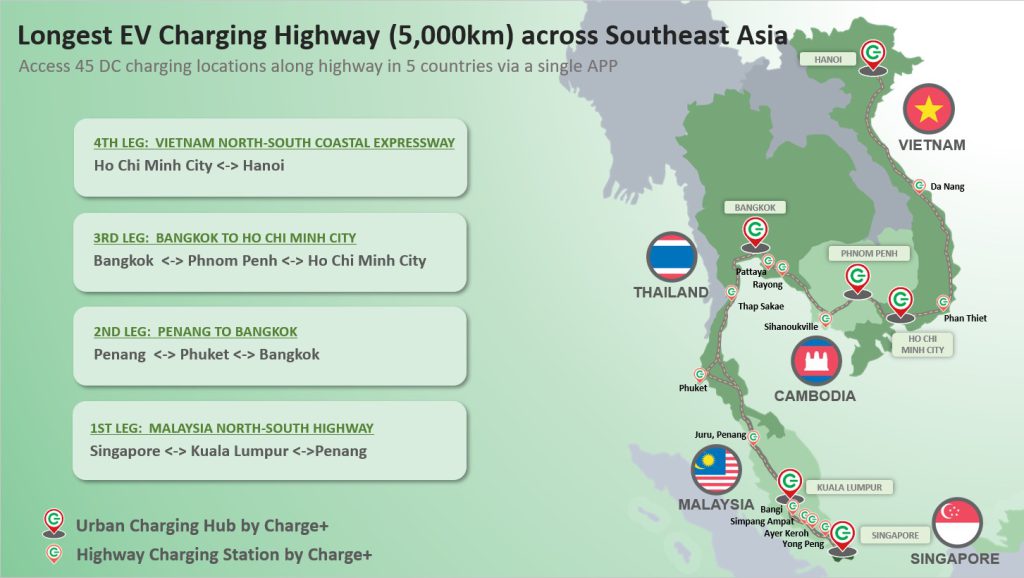 Charge+ 将在东南亚建设 5,000 公里电动汽车充电高速公路