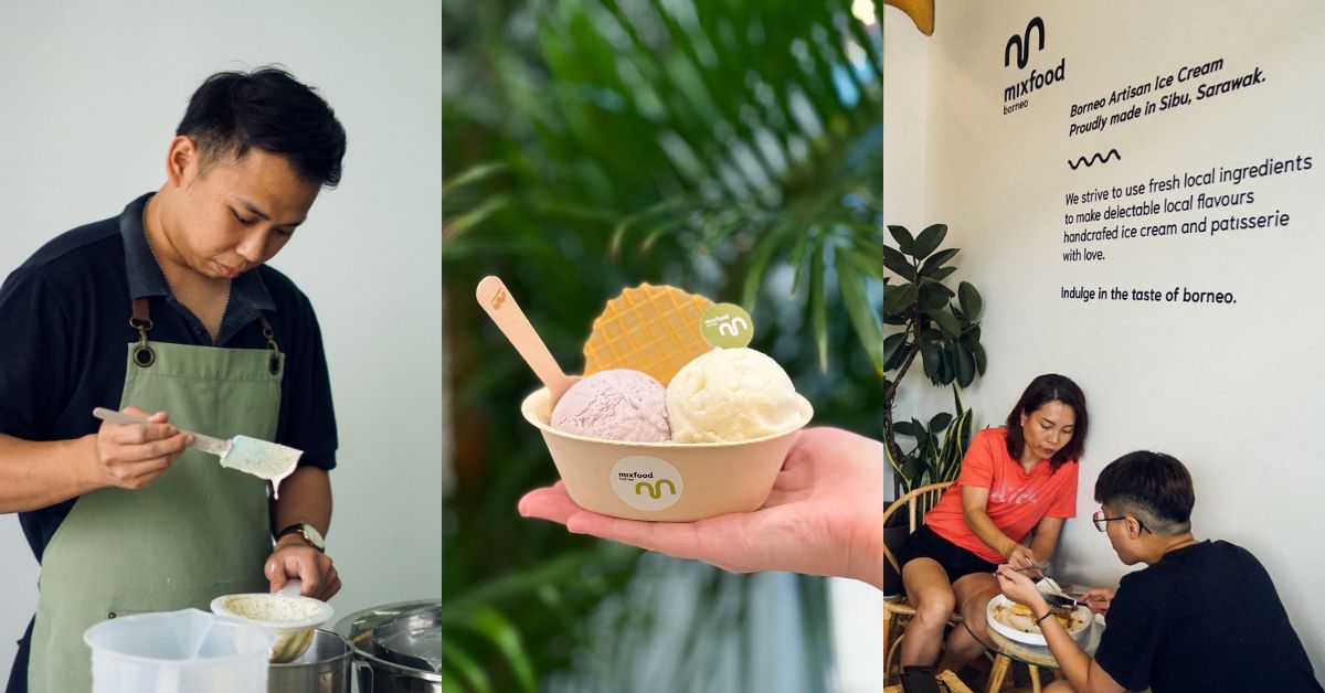 After a fine dining career in KL, he went home to Sibu to sell Borneo-inspired ice cream