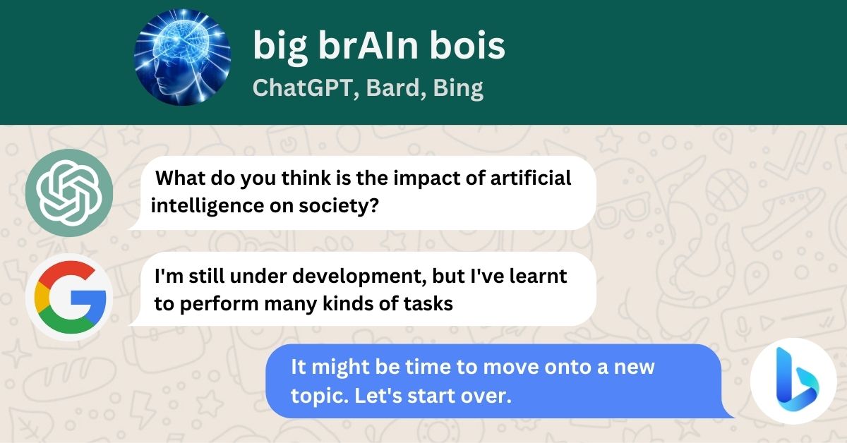 Chaos or clarity? We made AI chatbot rivals ChatGPT, Bard & Bing talk to each other.