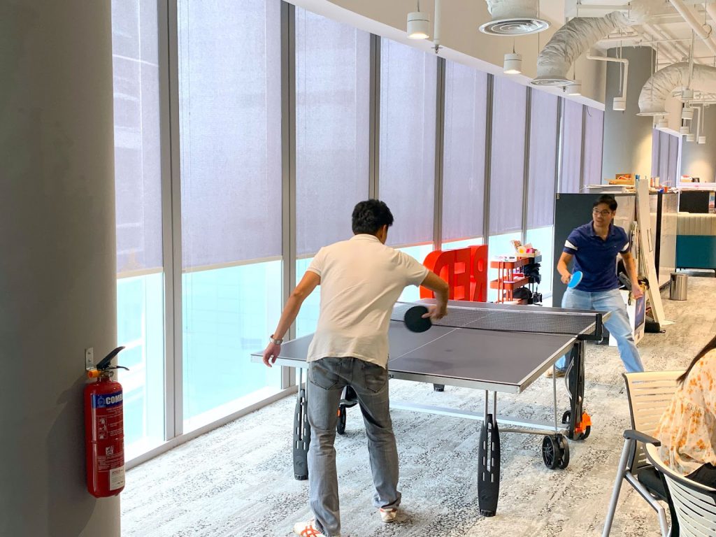 dbs asia x office ping pong