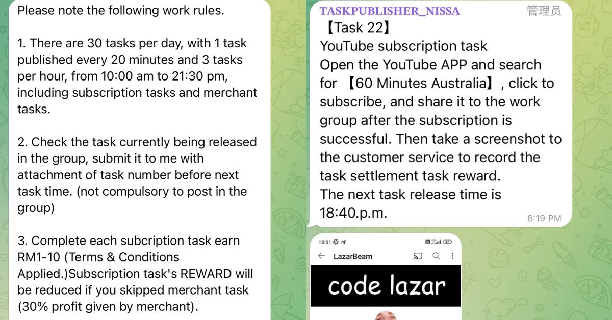 How Telegram task scams work, based on our own experience