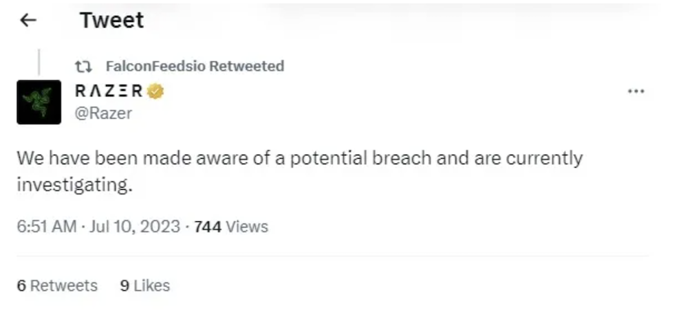 razer data breach twitter