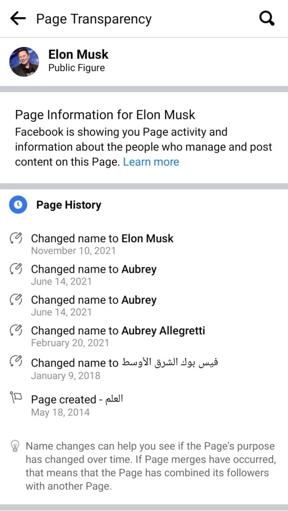 elon musk name change facebook