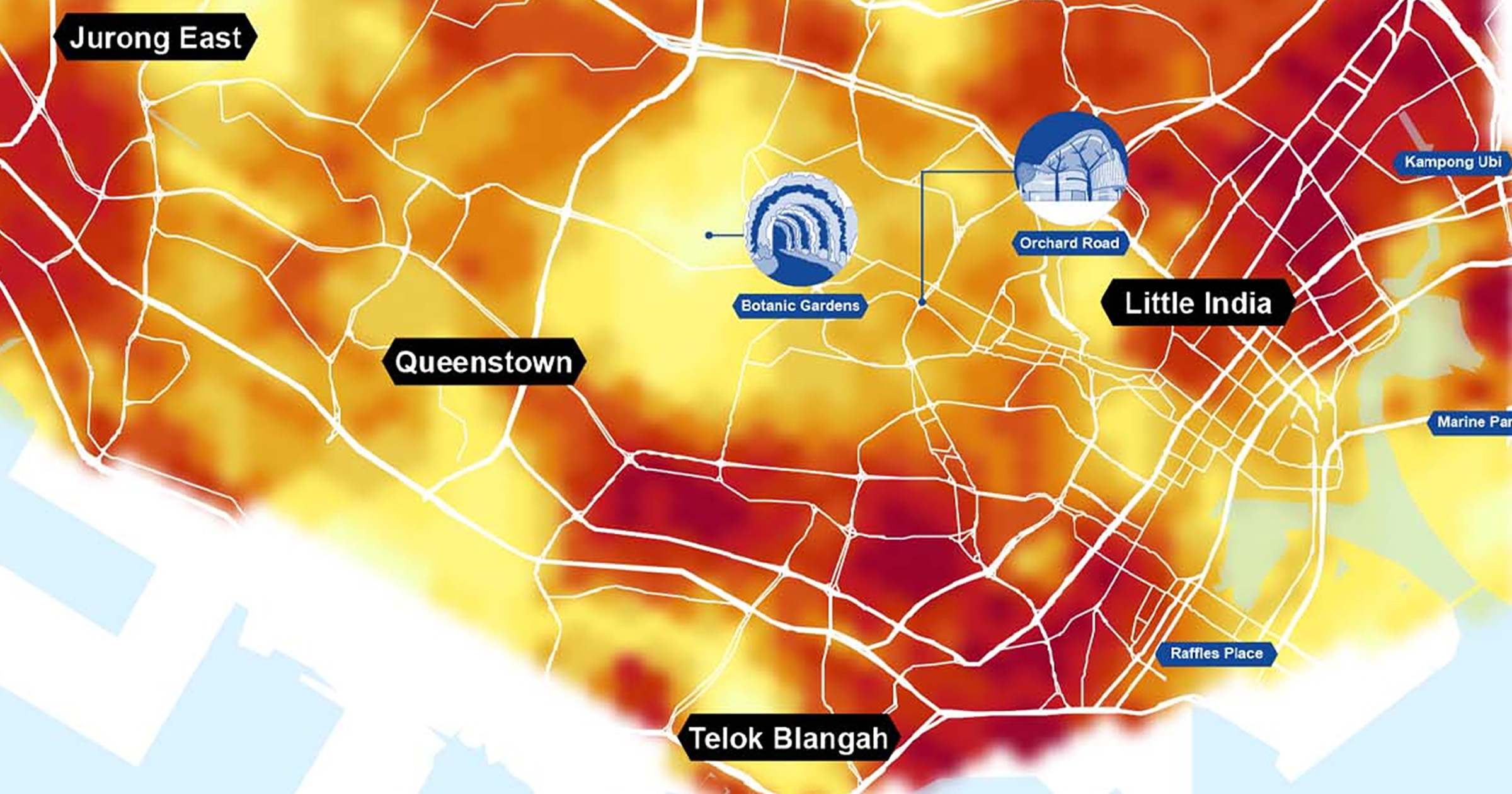 Fresco en Singapur: se mapean los lugares más cálidos y más fríos de la ciudad, mostrando una diferencia de hasta 6,5°C