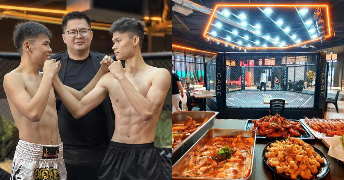 The CAGE, restaurante de artes marciales malayo con ring de boxeo