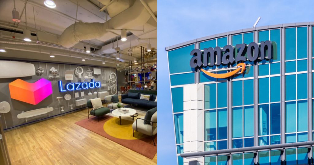 Lazada and Amazon HQs in Singapore 