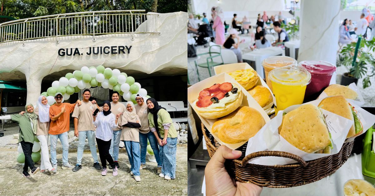 Gua.  Juicery, cafetería con zumos de fruta fresca en el Jardín Botánico de Putrajaya