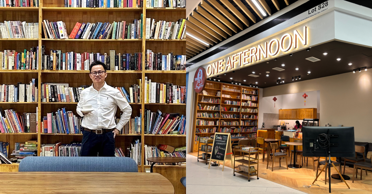 Una tarde: cafetería de libros Damansara Jaya con sistema de biblioteca