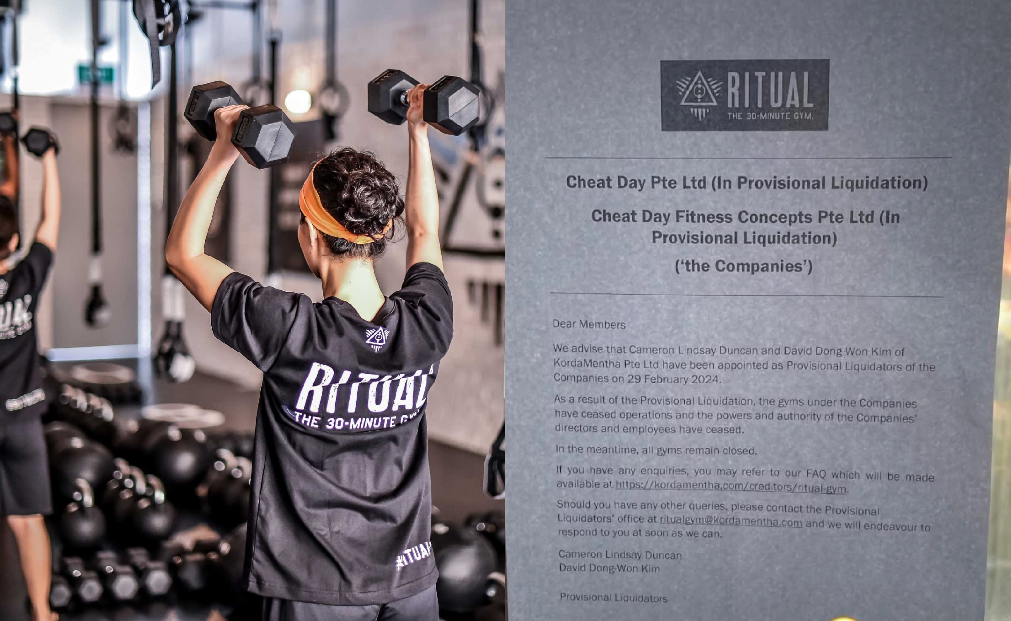 ritual gym singapore outlet closures