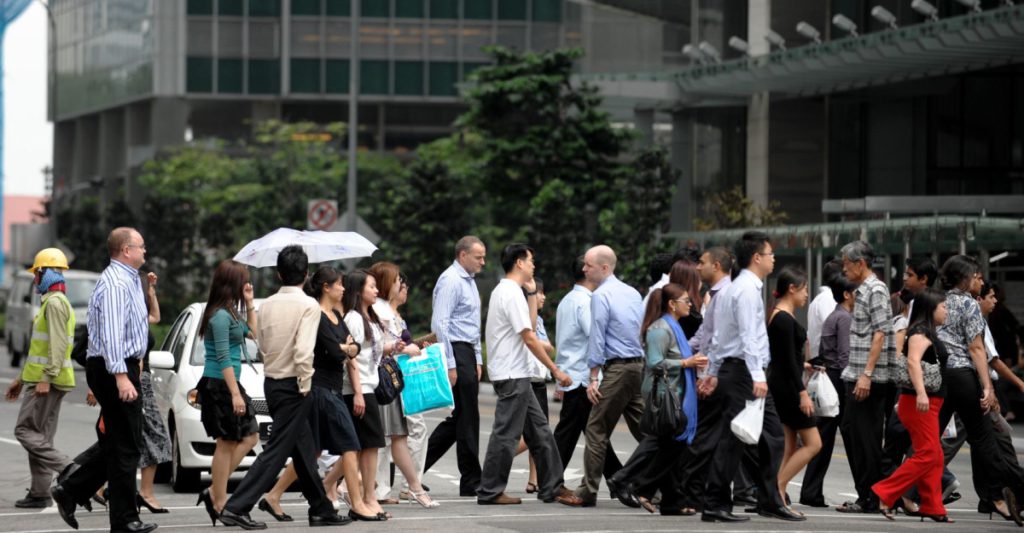 Singapore office workers