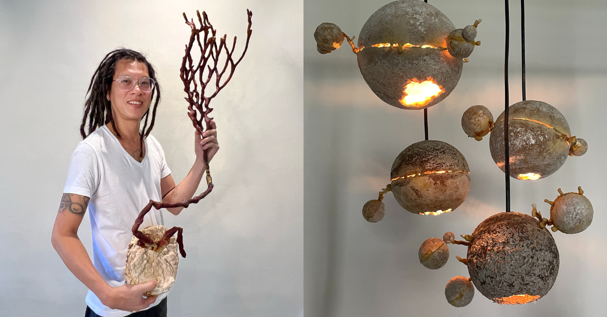 “Mushrooms scare S’poreans”, so he turns them into funky, functional art to fight those fears