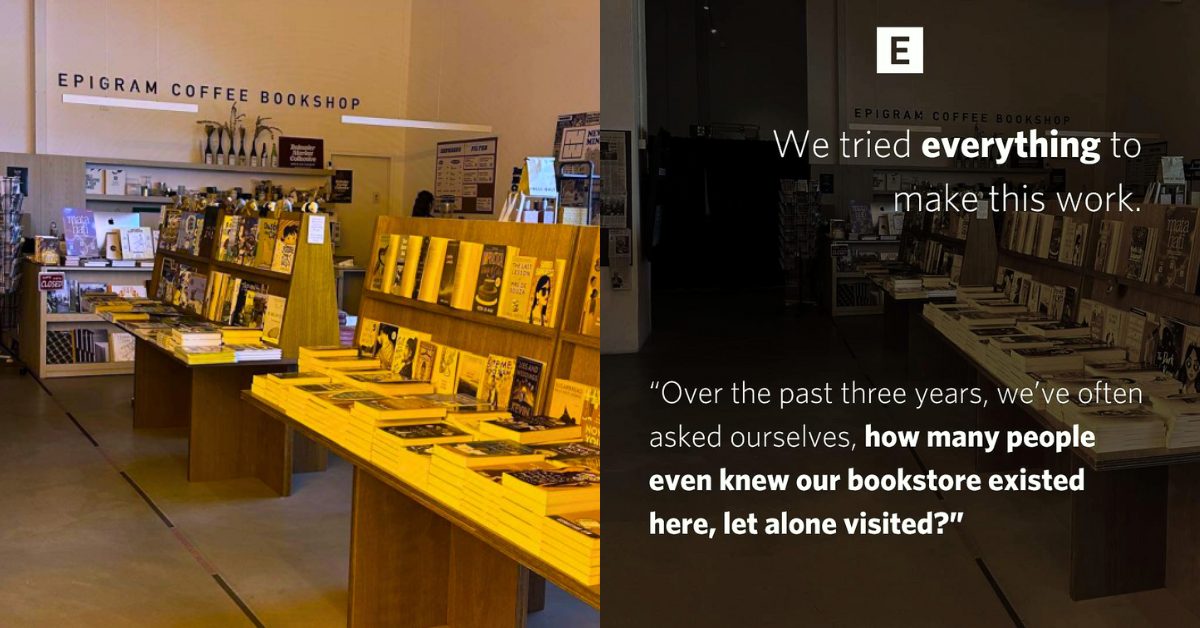 Dwindling demand for books? Following Times’ closure, S’pore’s Epigram shutters sole outlet.