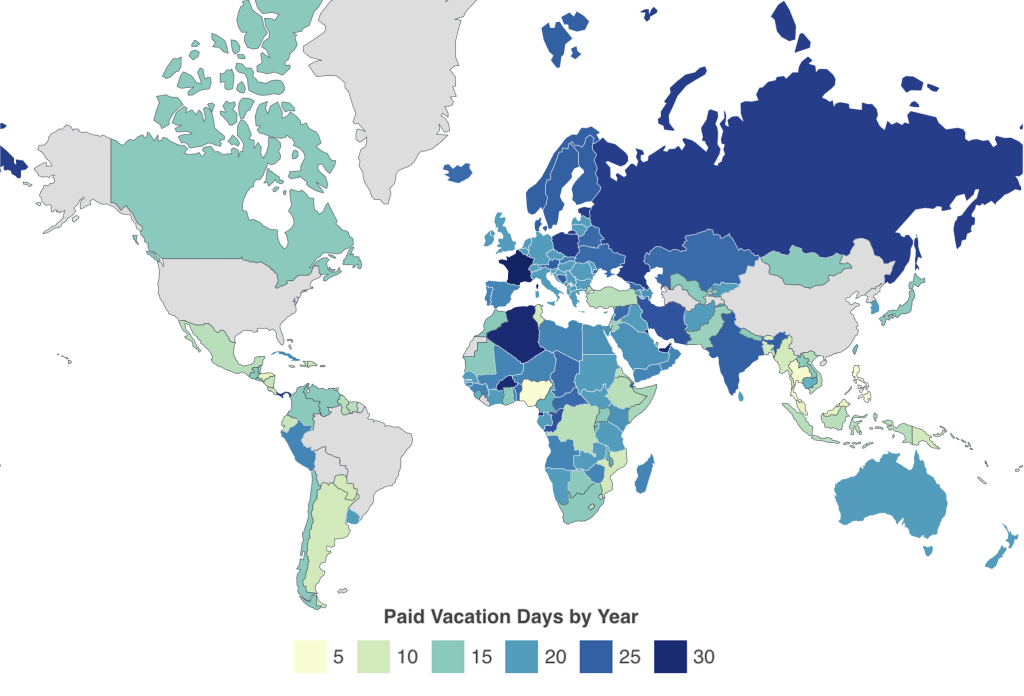 global paid vacation days