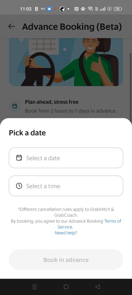 advanced booking beta date and time