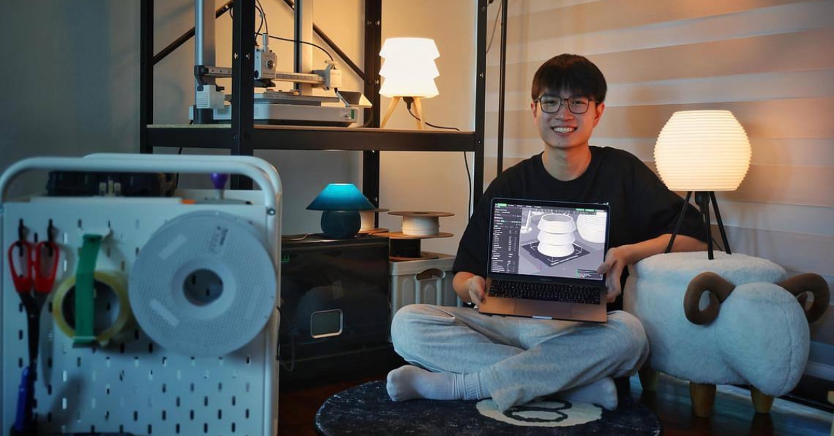 This S’porean student learnt 3D printing on YouTube, now uses the skill to make & sell lamps