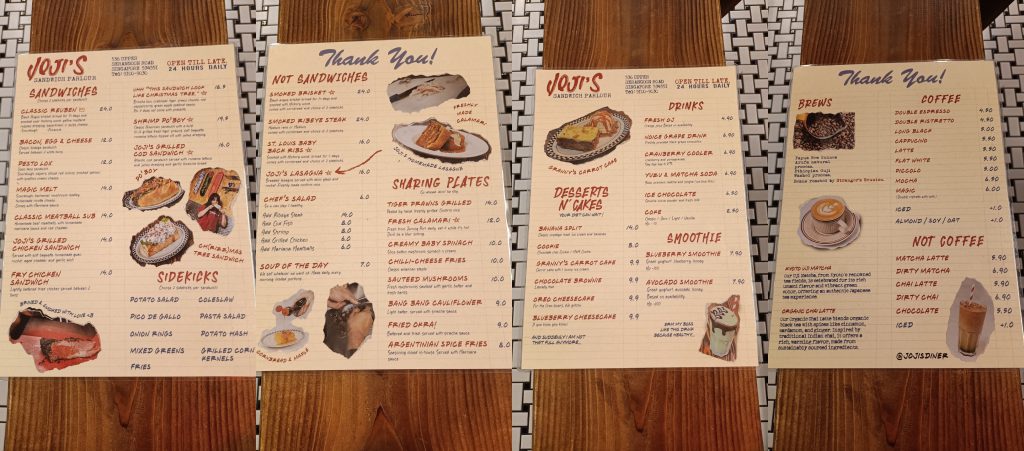 joji's sandwich parlour menu