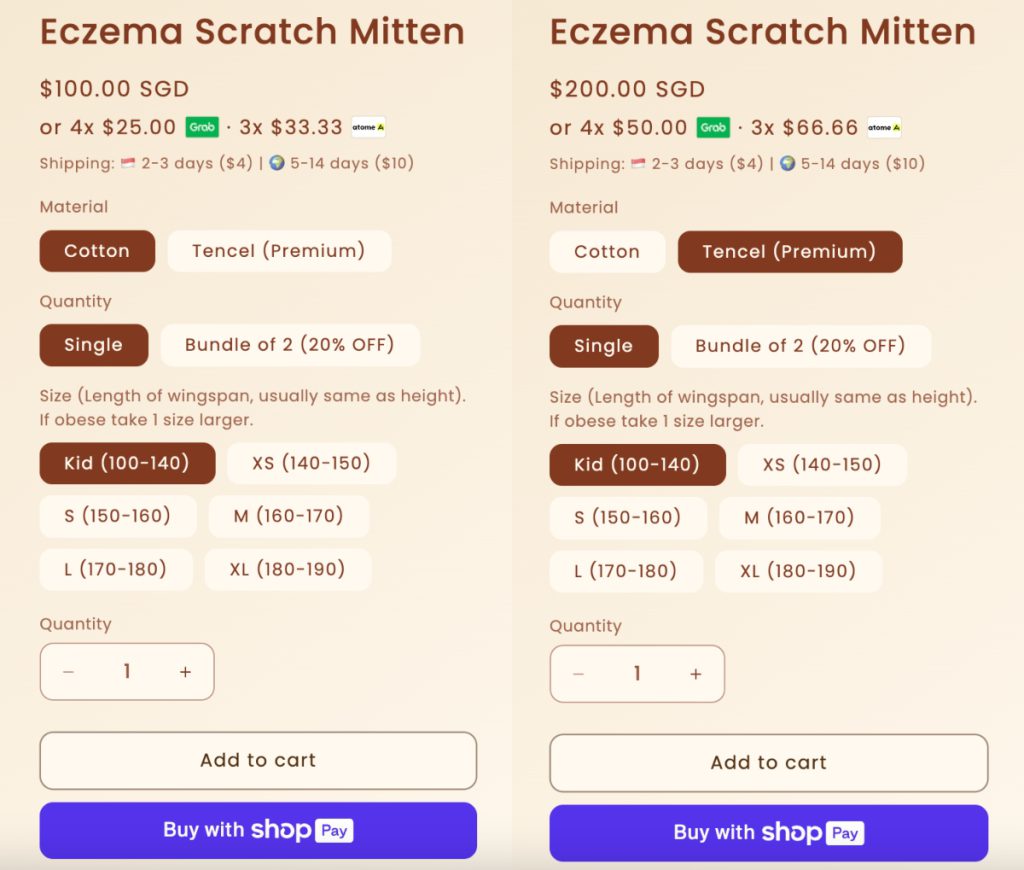 eczema mitten product prices