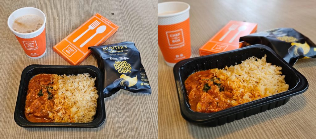 chef-in-box butter chicken cumin rice coffee hunter potato chips