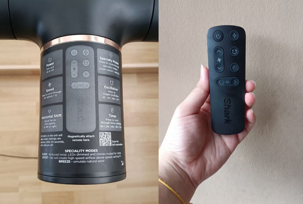 Shark TurboBlade Bladeless Fan TF200 remote and its instructions 