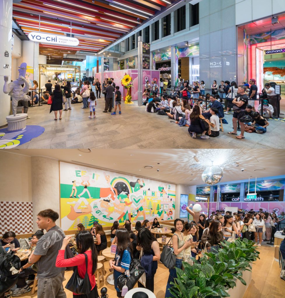 opening day crowd at yo-chi singapore.