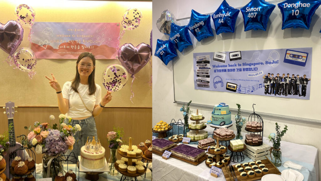 cafe lilac's dessert tables for IU and Super Junior's concerts in Singapore in 2024 