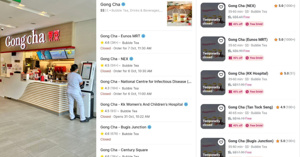 gong cha has closed its singapore outlets